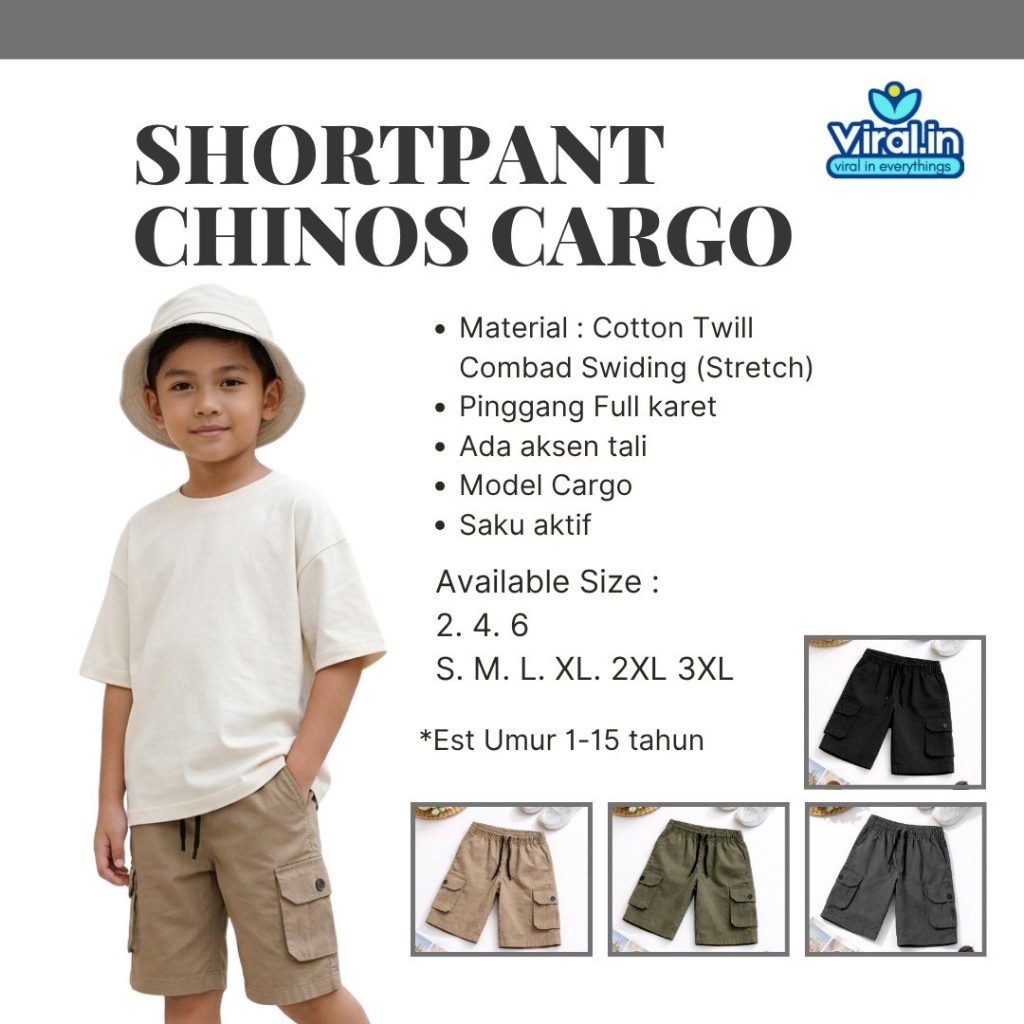 Celana Pendek Chinos Cargo
